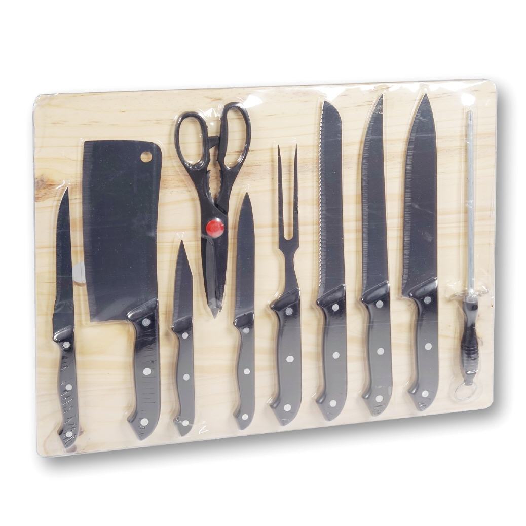 Messer-Set mit Holzbrett 11teilig