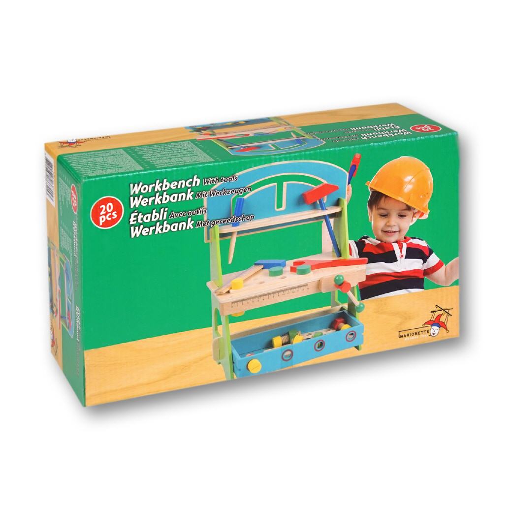 Spielzeug-Werkbank aus Holz