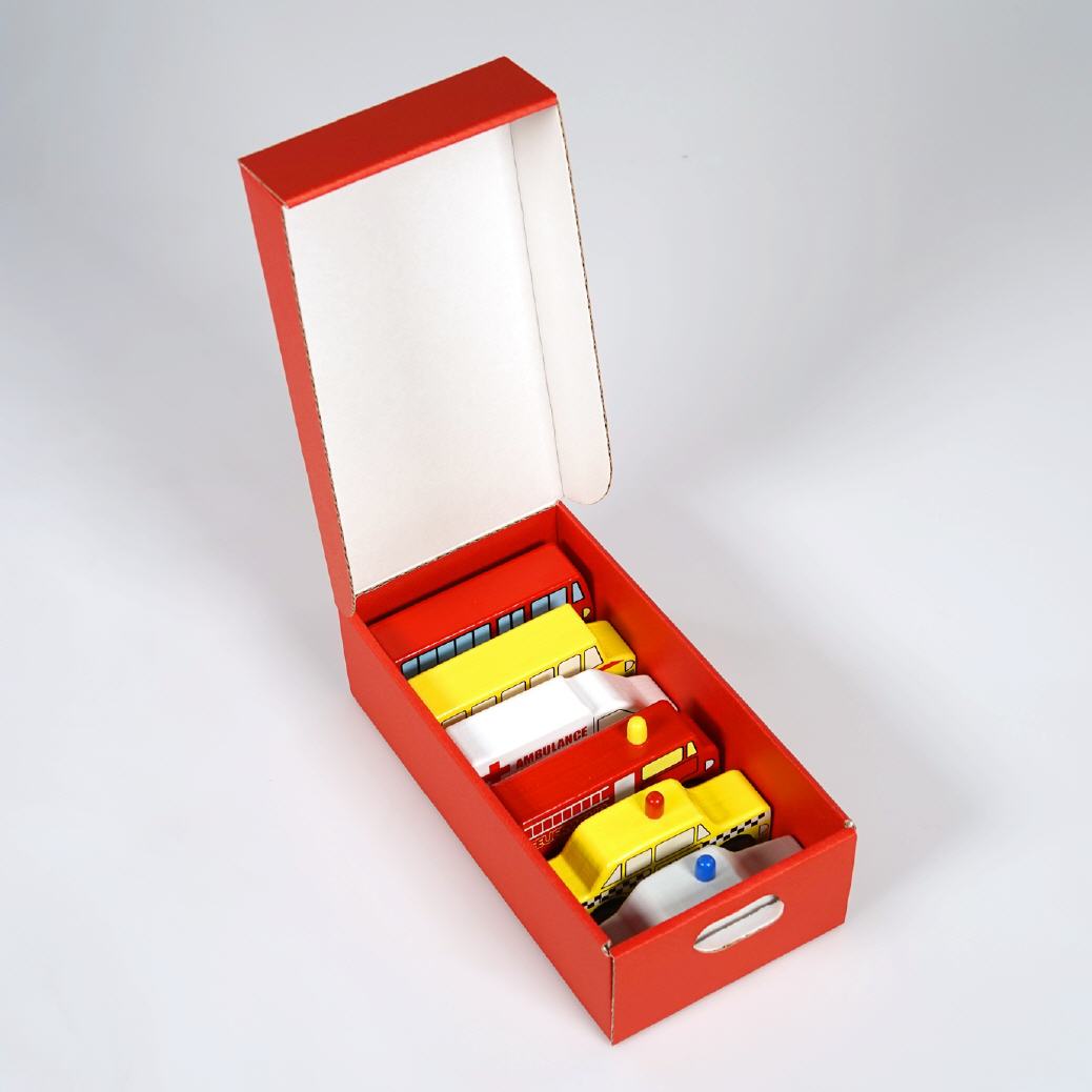 Geschenkset Holz-Autos 6er-Set