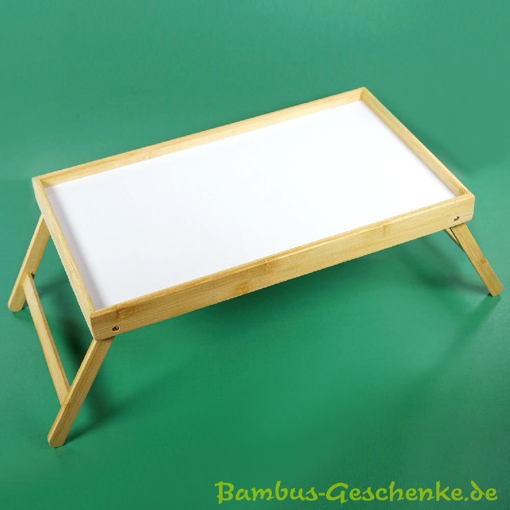 Bambus-Serviertablett mit Klappbeinen