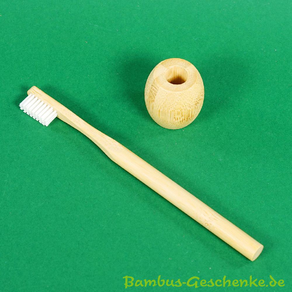 Bambus-Zahnb&uuml;rste mit Halter