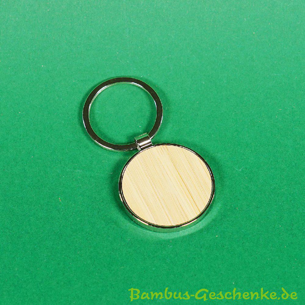 Bambus-Schl&uuml;sselanh&auml;nger rund