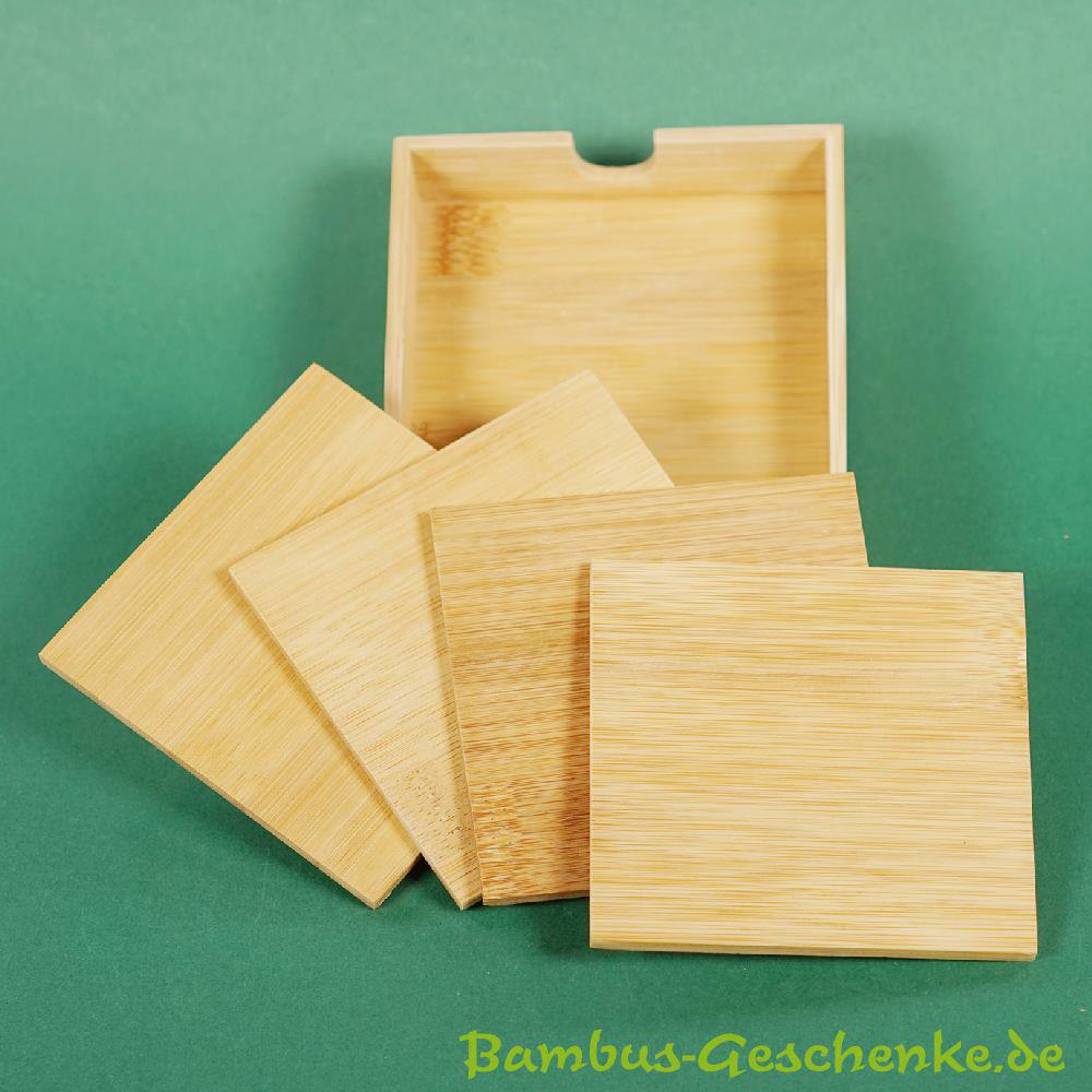 Bambusuntersetzer mit Aufbewahrungsbox