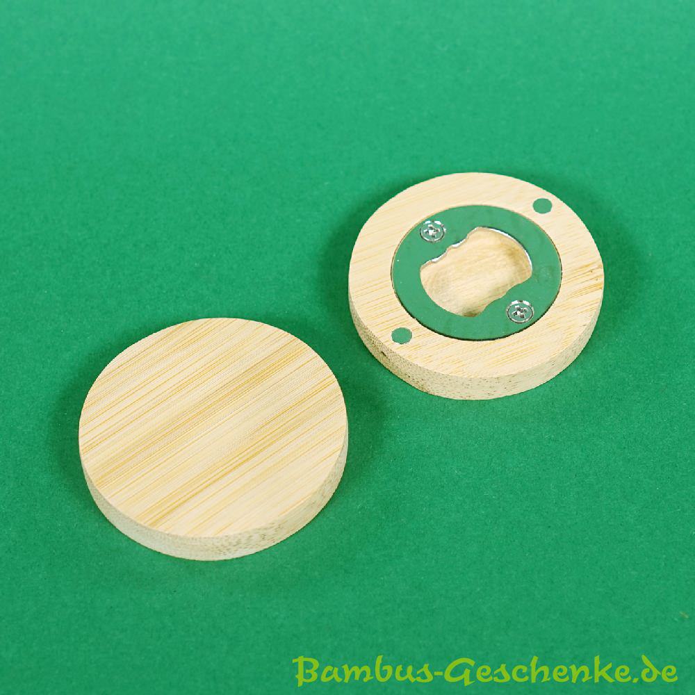 Bambus-Flaschen&ouml;ffner rund