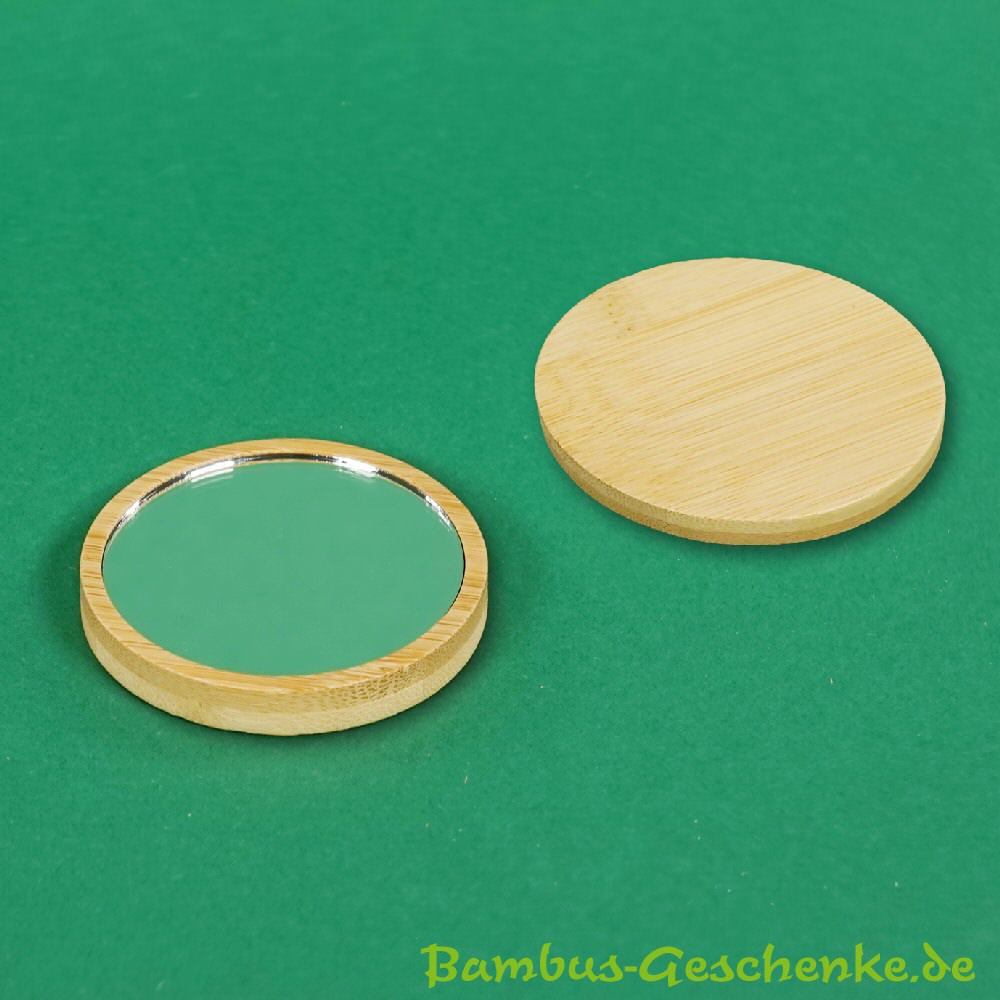 Bambus-Schminkspiegel rund