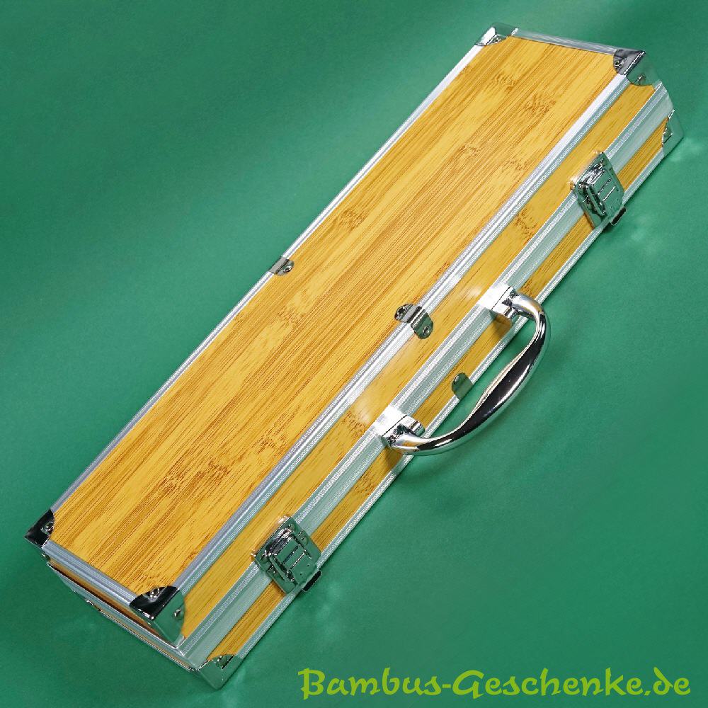 Bambus-Koffer f&uuml;r BBQ-Besteck