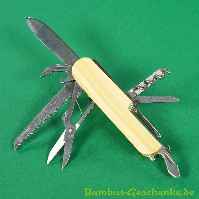 Bambus-Taschenmesser mit 9 Funktionen
